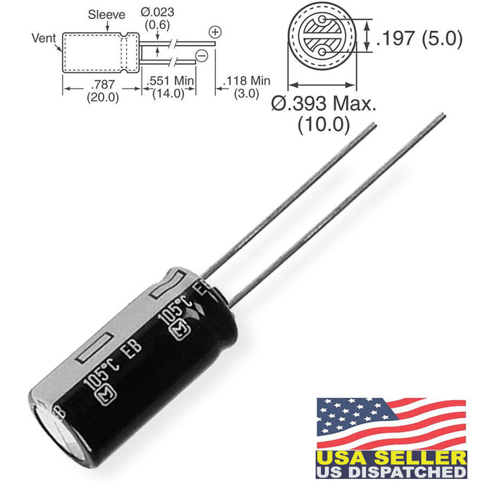 PANASONIC EEU-EB1J221 CAPACITOR ALUM ELEC 220UF0.2 63V RADIAL (1 piece)