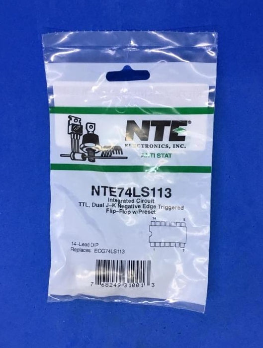 NTE Electronics NTE74LS113 IC TTL Dual J-K Negative Edge Triggered Flip Flop w/preset (replaces ECG74LS113)