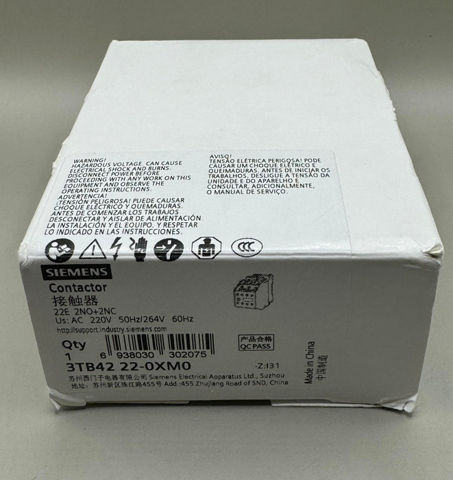 New In Box SIEMENS 3TB42 22-0XM0 AC Contactor