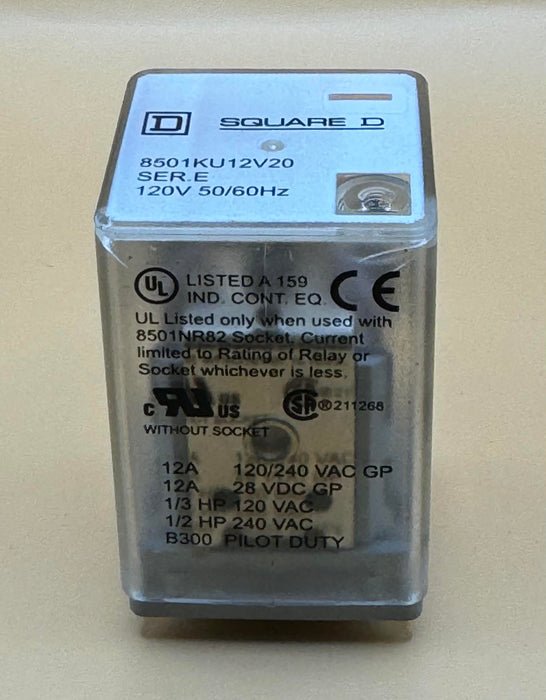 Square D 8501KU12V20 Ser. E 120V 50/60Hz General Purpose Relay