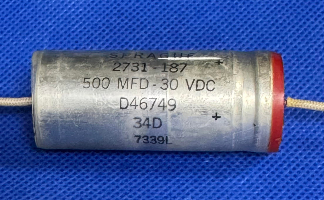 SPRAGUE 7339L Axial Capacitor 500 MFD - 30 VDC 34D