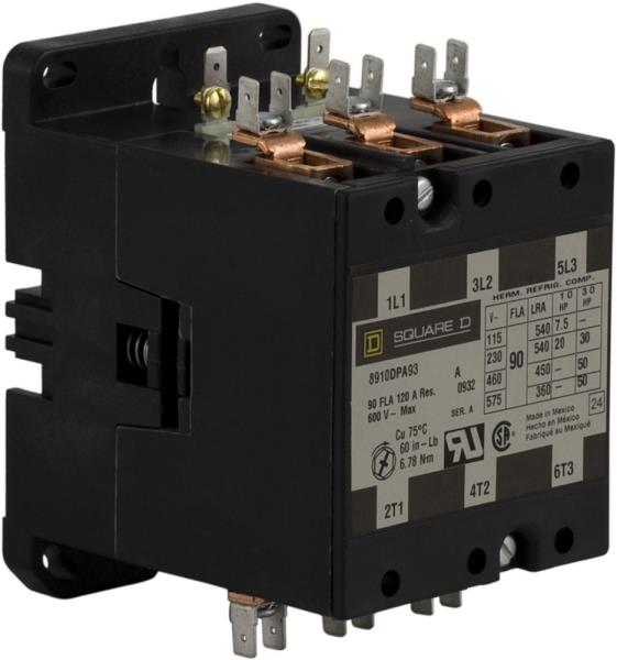 Square D 8910DPA93V04 Definite Purpose Contactor 3 Pole 90 Amp