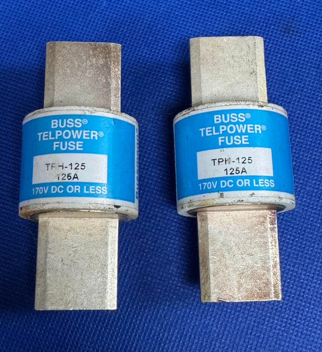 (1) TPH-125 Eaton Bussmann series TPH telecommunication fuse, 170 Vdc, 125 A