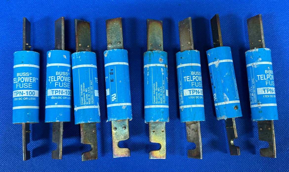 (1) TPN-100 Eaton Bussmann series TPN telecommunication fuse, 170 Vdc, 100 A