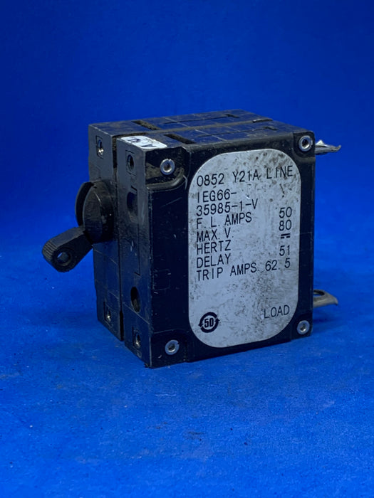 AIRPAX IEG66-35985-1-V, 2POLE 50AMP BREAKER