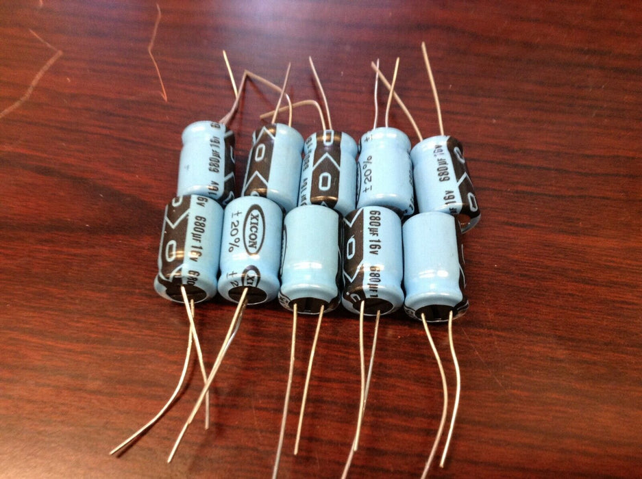 10 piece - 680uF 16V XICON Radial Capacitors -55~105°C