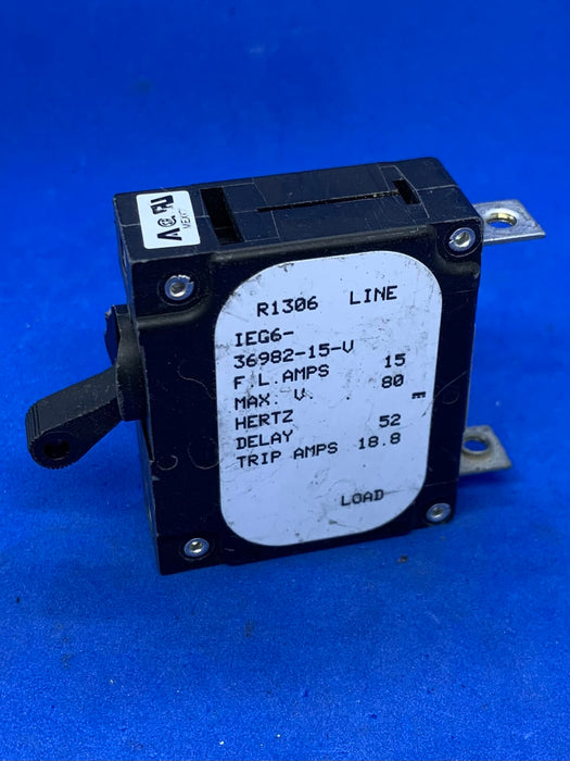 AIRPAX IEG6-36982-15-V 15A CIRCUIT BREAKER