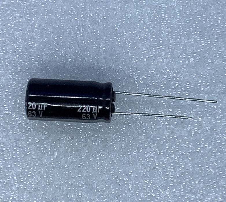 PANASONIC EB 220uF , 63V, 20%, radial capacitors 10.000 hrs (5) Pcs