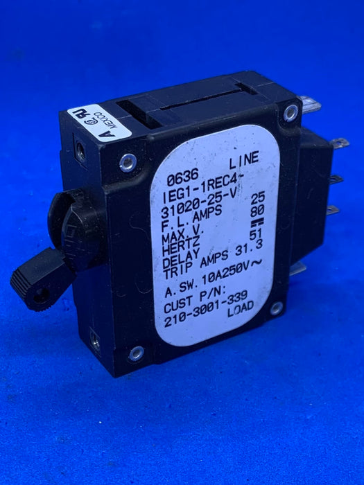 AIRPAX IEG1-1REC4-31020-25-V 25A BREAKER