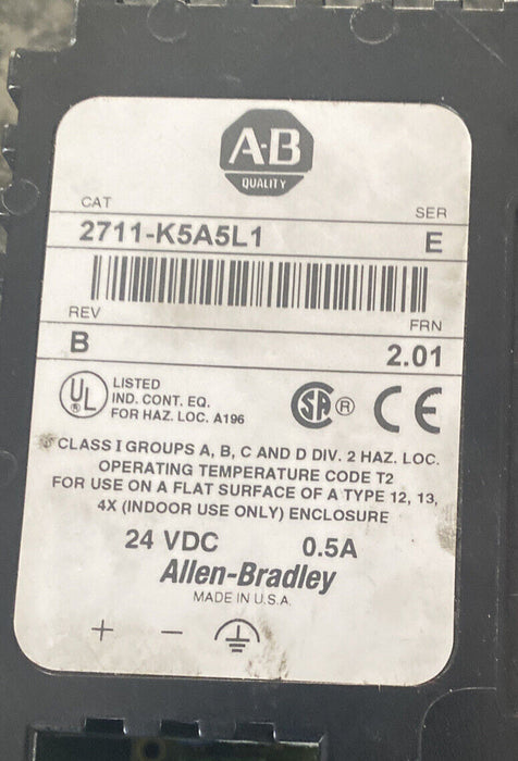 Allen Bradley 2711-K5A5L1 /E PanelView 550 Rev. B Frn 2.01