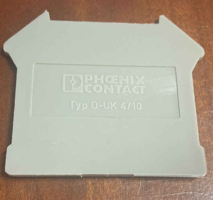 3003020, Phoenix Contact, D-Uk 4/10 End Cover, Color: Gray