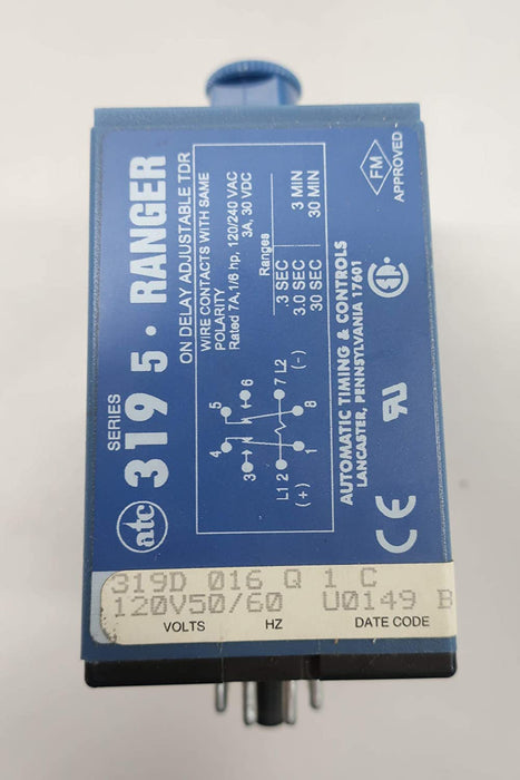 ATC 319D-016-Q-1-C 0-3 Minutes 120V-AC TIME DELAY Relay