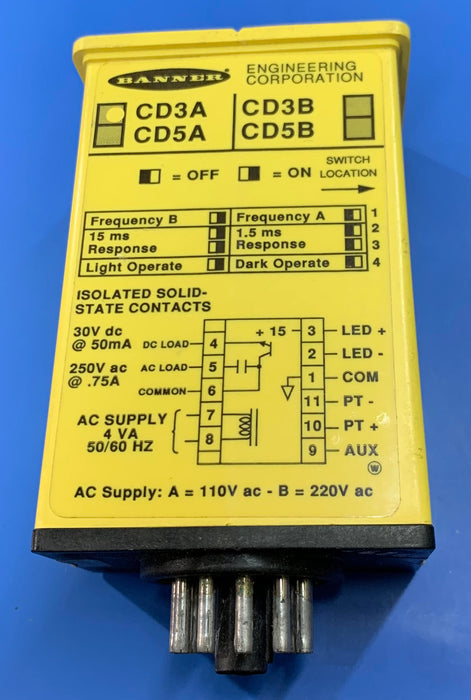 Banner Cd3a Modulated Photoelectric Amplifier Alt: 27551 Cd3a