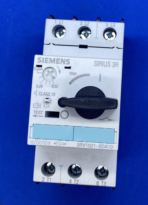 Siemens 3RV1021-0DA10 3RV10210DA10 0.22-0.32A Circuit Breaker