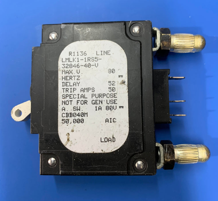 AIRPAX LMLK1-1RS5-32846-40-V, 40AMP CIRCUIT BREAKER