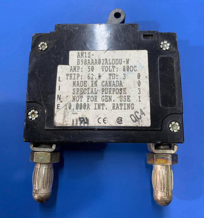 HEINEMANN AM1S-B98AAA02ALDDU-W-50, 50AMP CIRCUIT BREAKER