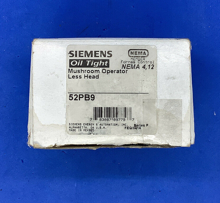 SIEMENS 52PB9D2 Oil Tight Mushroom Operator with 1-5/8" Head Red