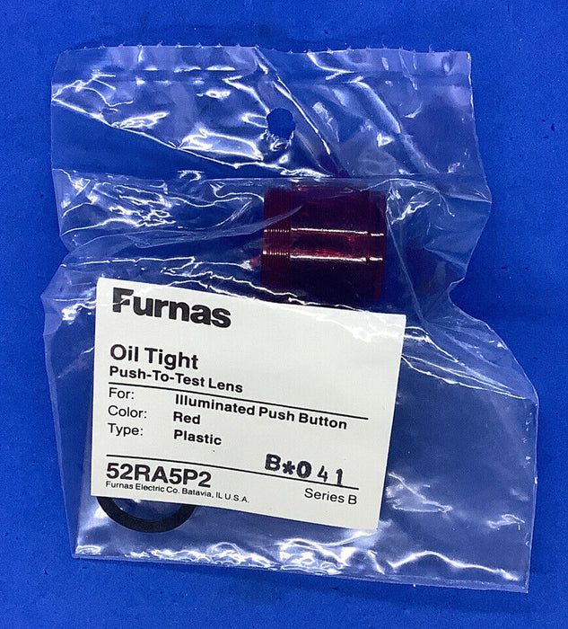 Furnas 52RA5P2 Oil Tight Push to Test Lens - Red