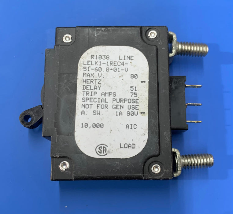 AIRPAX LELK1-1REC4-51-60.0-01-V, 60AMP CIRCUIT BREAKER