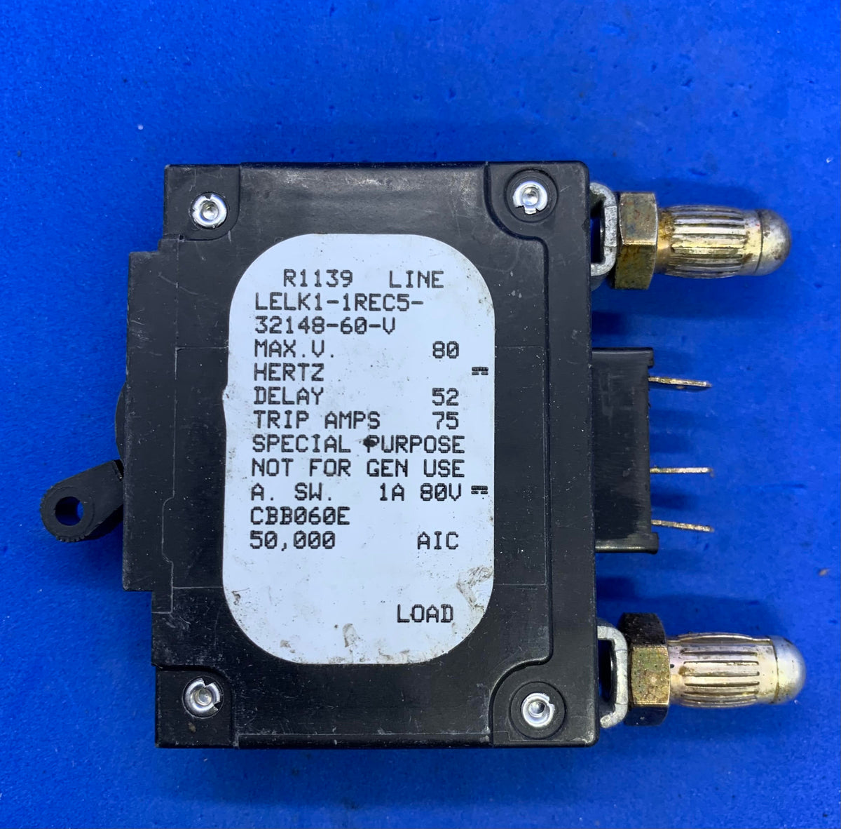 Interruttore Termico AIRPAX / SENSATA LELK121-1REC5-37275-50-G1, Nuovo