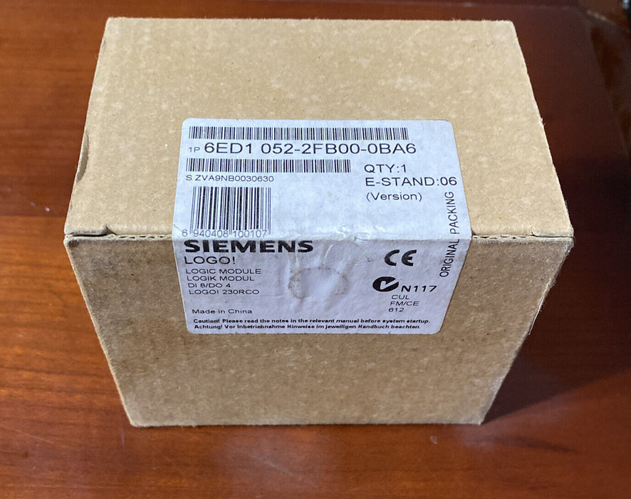 SIEMENS 6ED1 052-2FB00-0BA6 LOGO! Logic Module 6ED10522FB000BA6 (Factory Sealed)