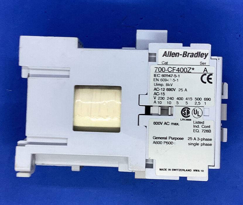 ALLEN BRADLEY 700-CF400Z* SER. A CONTACTOR 700CF400Z CF40