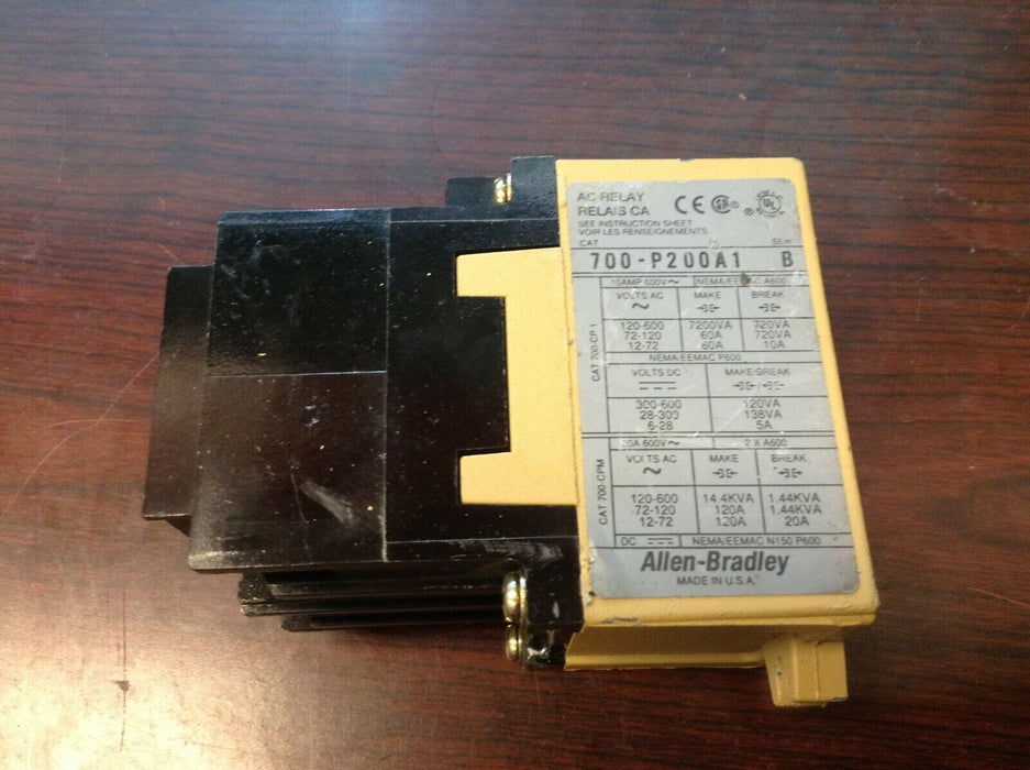 Allen Bradley 700-P200A1 110/115-120 Volt Relay Ser B 700P200A1