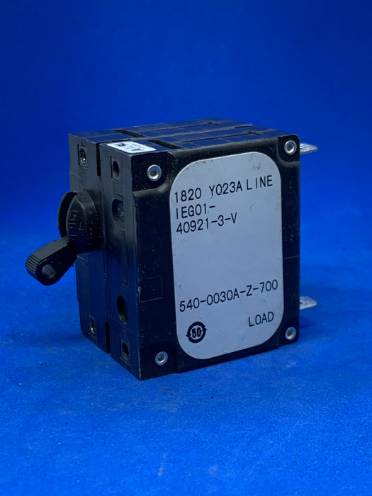 AIRPAX IEG01-40921-3-V, 2POLE 30AMP BREAKER