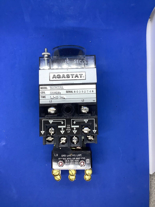 AGASTAT TIMING RELAY 120V 1.5-15SEC 7012ACI2LL