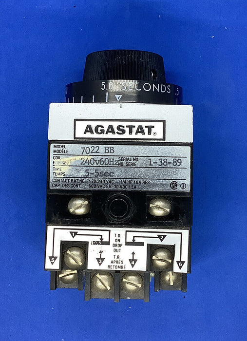 Agastat 7022BB 240V 60HZ TIME .5–5 SEC. (Refurbished)