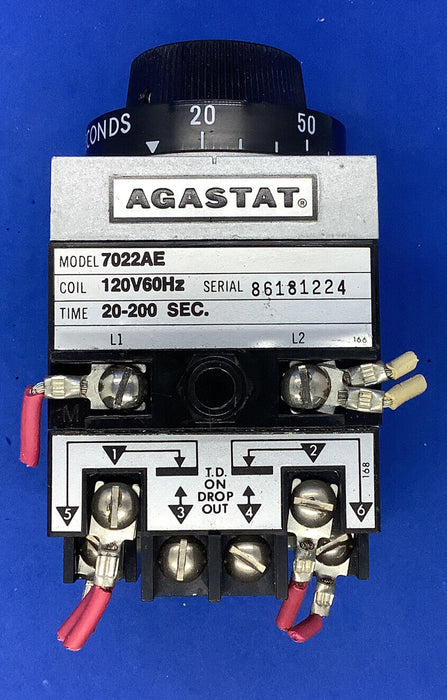 TE Connectivity / Agastat Brand 7022EA 120V 60HZ TIME 20–200 Sec.