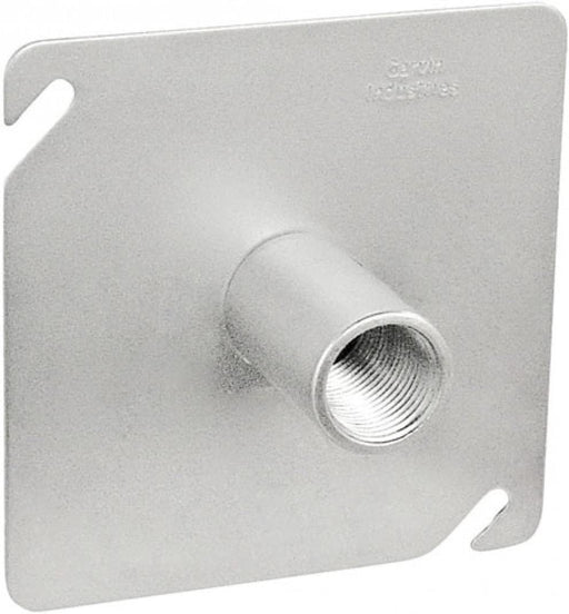 1 Pc, 4" Square Stationary Fixture Hanger for 1/2 In. Threaded Conduit, Zinc Plated Steel - EcoTech Solutions Inc.