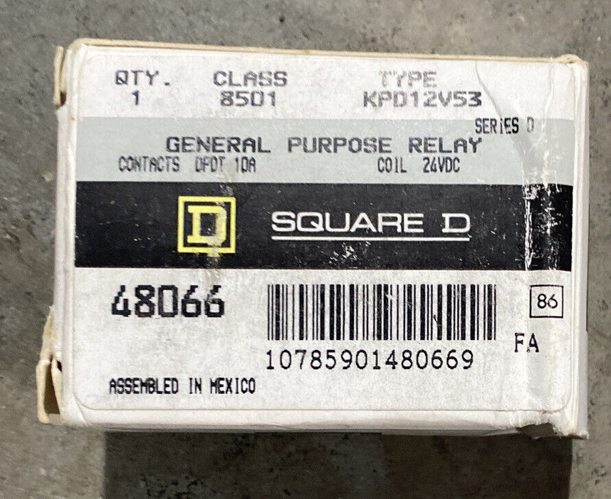 Square D 8501-KPD12V53 General Purpose Relay Ser D Coil 24V 10A