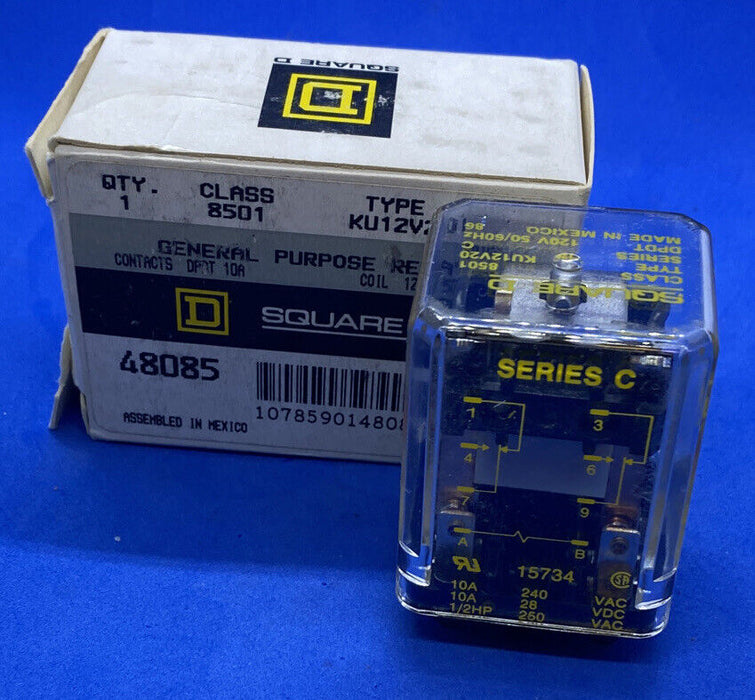 Square D 8501KU12V20 General Purpose Relay, 120V, Series C 8501-KU12-V20