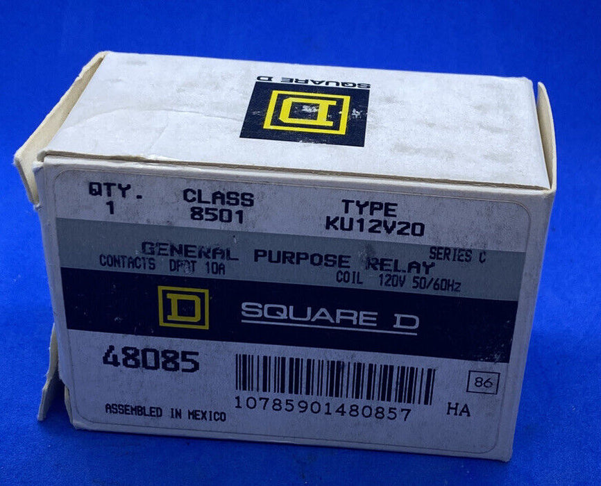 Square D 8501KU12V20 General Purpose Relay, 120V, Series C 8501-KU12-V20