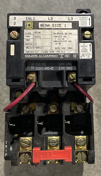 SQUARE D 8536SC03V02H209SX10 Motor Logic Nema Size 1 - 1