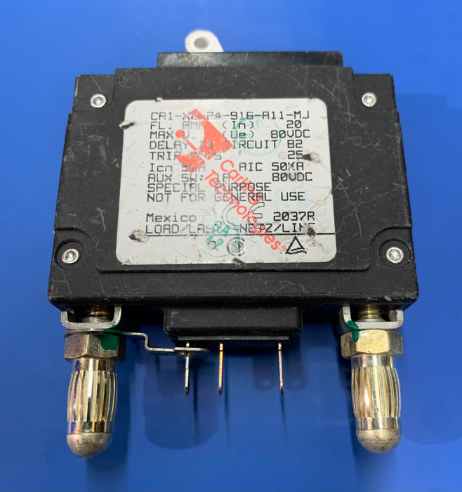 CARLING TECHNOLOGIES CA1-X0-24-916-A11-MJ, 20AMP CIRCUIT BREAKER