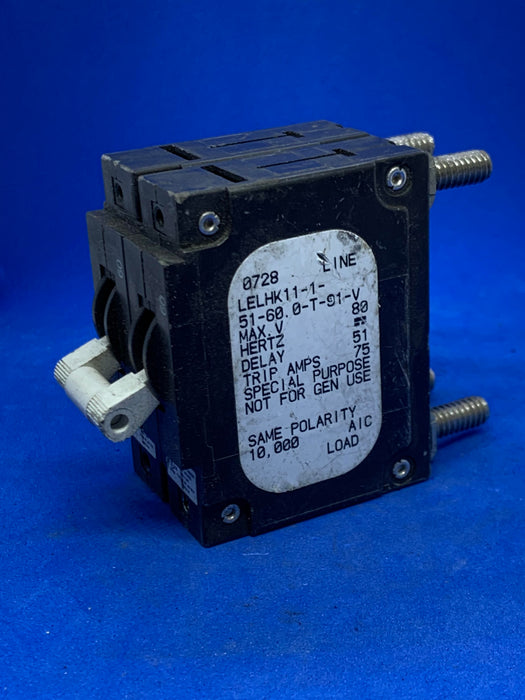 AIRPAX LELHK11-1-51-60.0-T-91-V, 2POLE 60AMP BREAKER