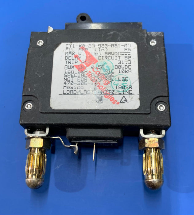 CARLING TECHNOLOGIES CT1-X0-23-923-A21-MJ, 25AMP CIRCUIT BREAKER