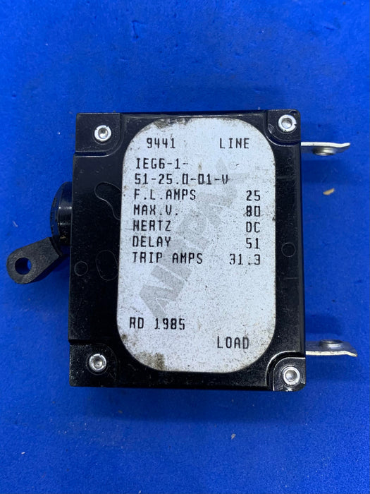 AIRPAX IEG6-1-51-25.0-01-V 25A BREAKER