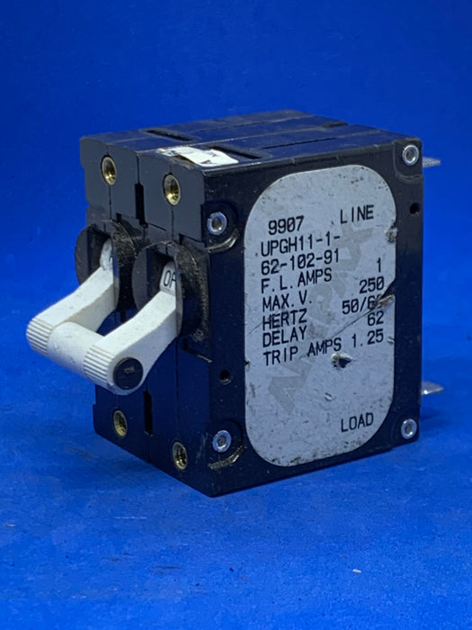 AIRPAX UPGH11-1-62-102-91 2POLE 1AMP BREAKER