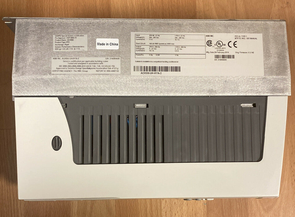 ABB DRIVE ACH550-UH-017A-2 5HP 208-240 VOLT