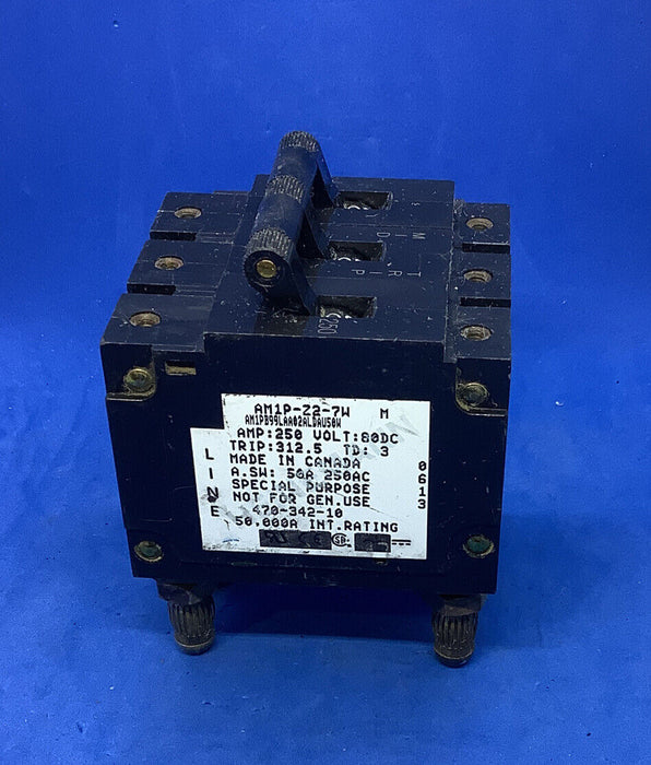 Heinemann AM1P-Z2-7W 250 AMP 80V DC 312.5 3-Pole Circuit Breaker