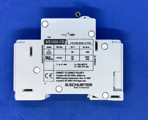 SCHURTER AS168X-CB1 DH400 40A SINGLE POLE CIRCUIT BREAKER