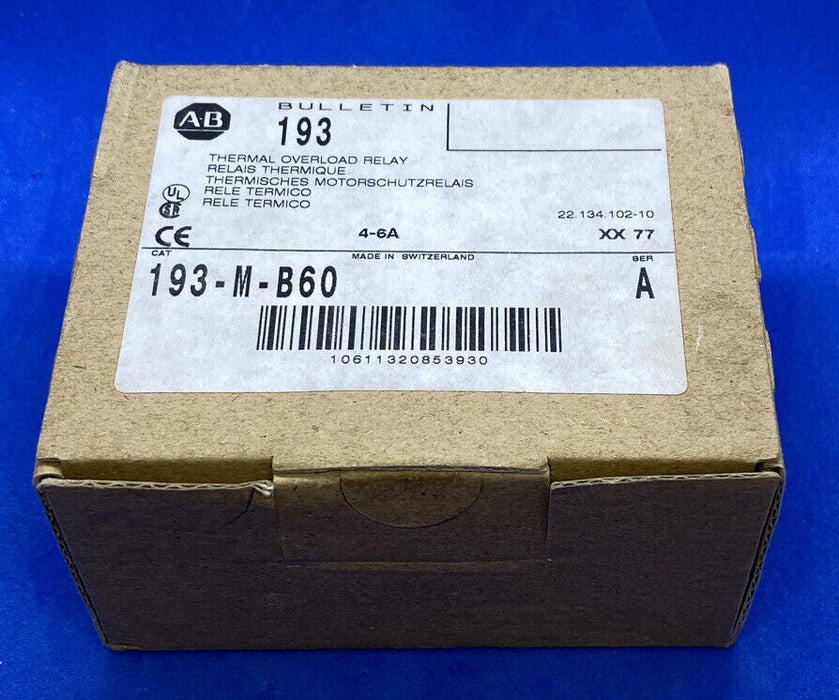 Allen-Bradley 193-M-B60 THERMAL OVERLOAD RELAY