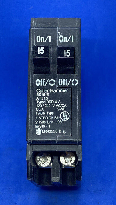 Eaton BD1515 CUTLER HAMMER 1POLE 15/15A 120V CIRCUIT BREAKER 15 AMP