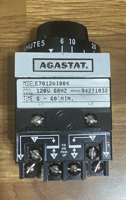 AGASTAT 120V. TIMER 6-60 MINUTE TIMING RELAY E7012AI004 7012AI