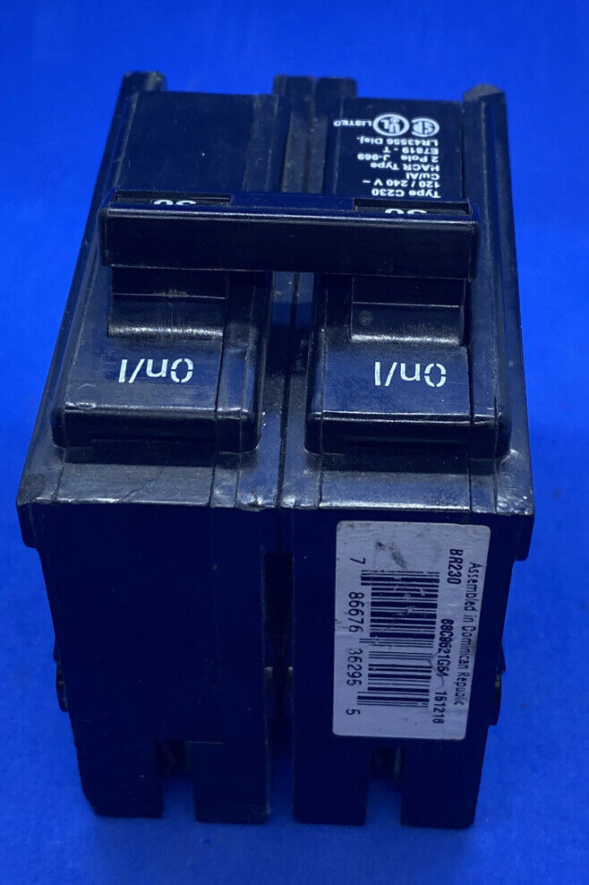 Eaton Corporation Br230 Double Pole Interchangeable Circuit Breaker, 120/240V