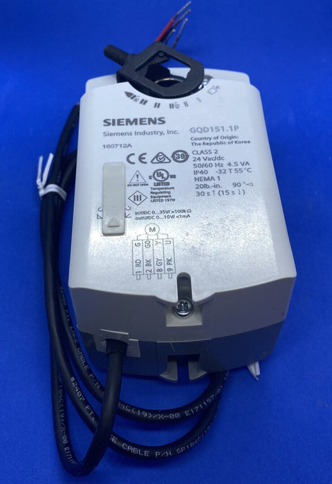 Siemens Building Technology Gqd151.1P - Mod 2/10Vdc Dcactuator 24V