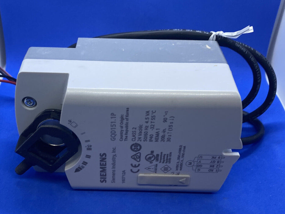 Siemens Building Technology Gqd151.1P - Mod 2/10Vdc Dcactuator 24V